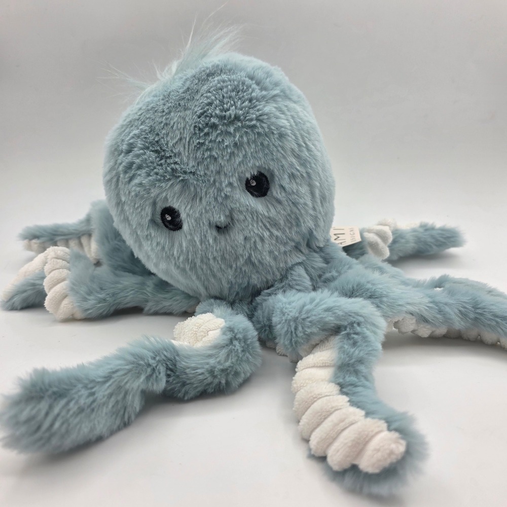 Mon Ami Designs Oda the Octopus Plush Stuffed Animal Dusty Blue New with Tags